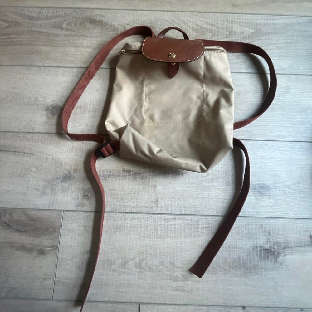 Tan Longchamp Mini Backpack